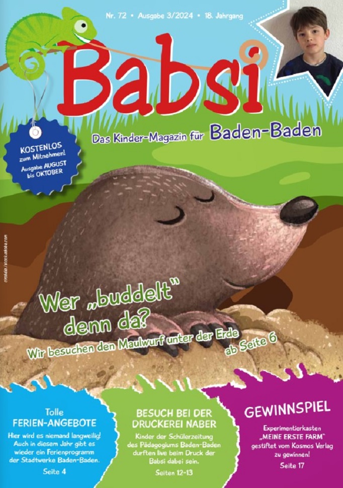 Titelseite des Magazin Babsi: ein Gemälde eines Maulwurfs.